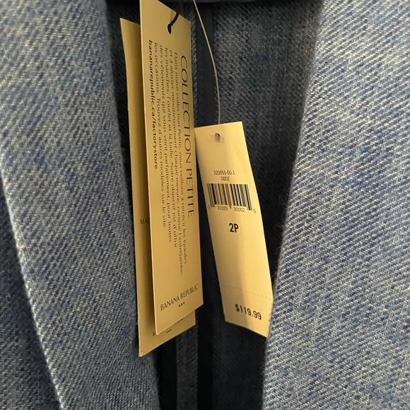NWT Banana Republic Chambray Tie Blazer/Jacket 2P - Picture 3 of 5